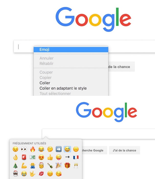 Google Chrome Menu Emojis