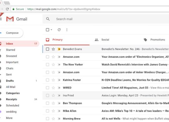 Nouveau Gmail Interface Avril 2018