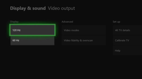 Xbox One 120 Hz 600x336