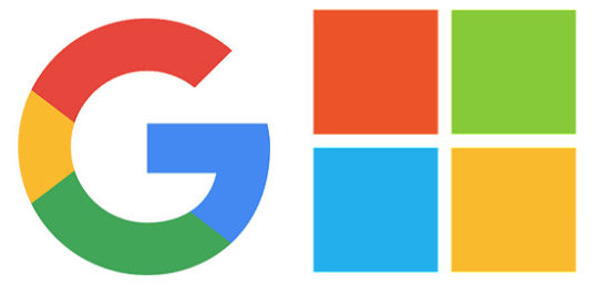 Facebook Google Microsoft Twitter Logos