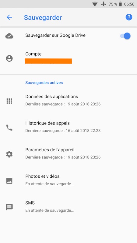 Sauvegarde Donnees Android