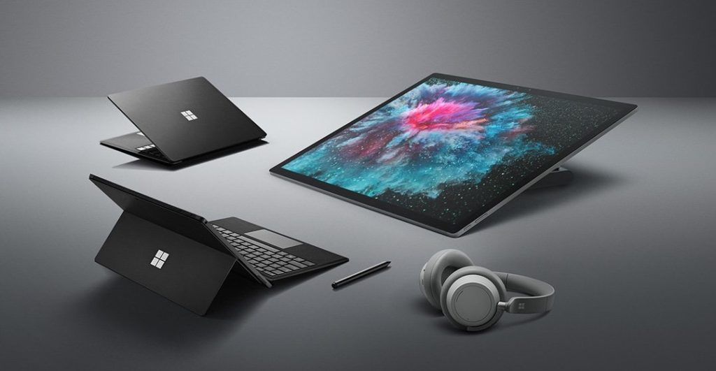 Microsoft Surface Pro 6 Surface Laptop 2 Surface Studio 2 Et Casque 1024x531