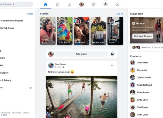 Facebook Web Nouveau Design 2019