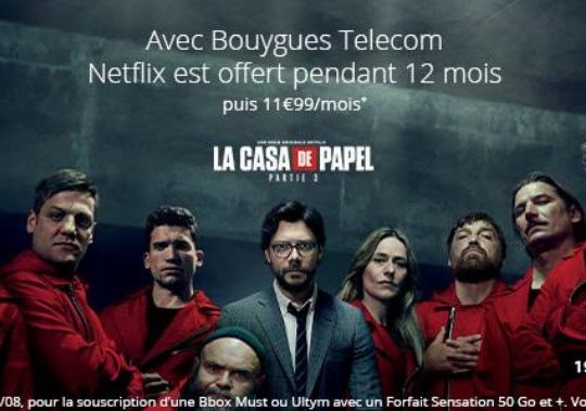 Promo Netflix Gratuit avec Bouygues Telecom