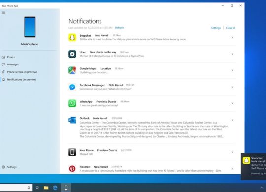 Windows 10 Notifications Smartphone