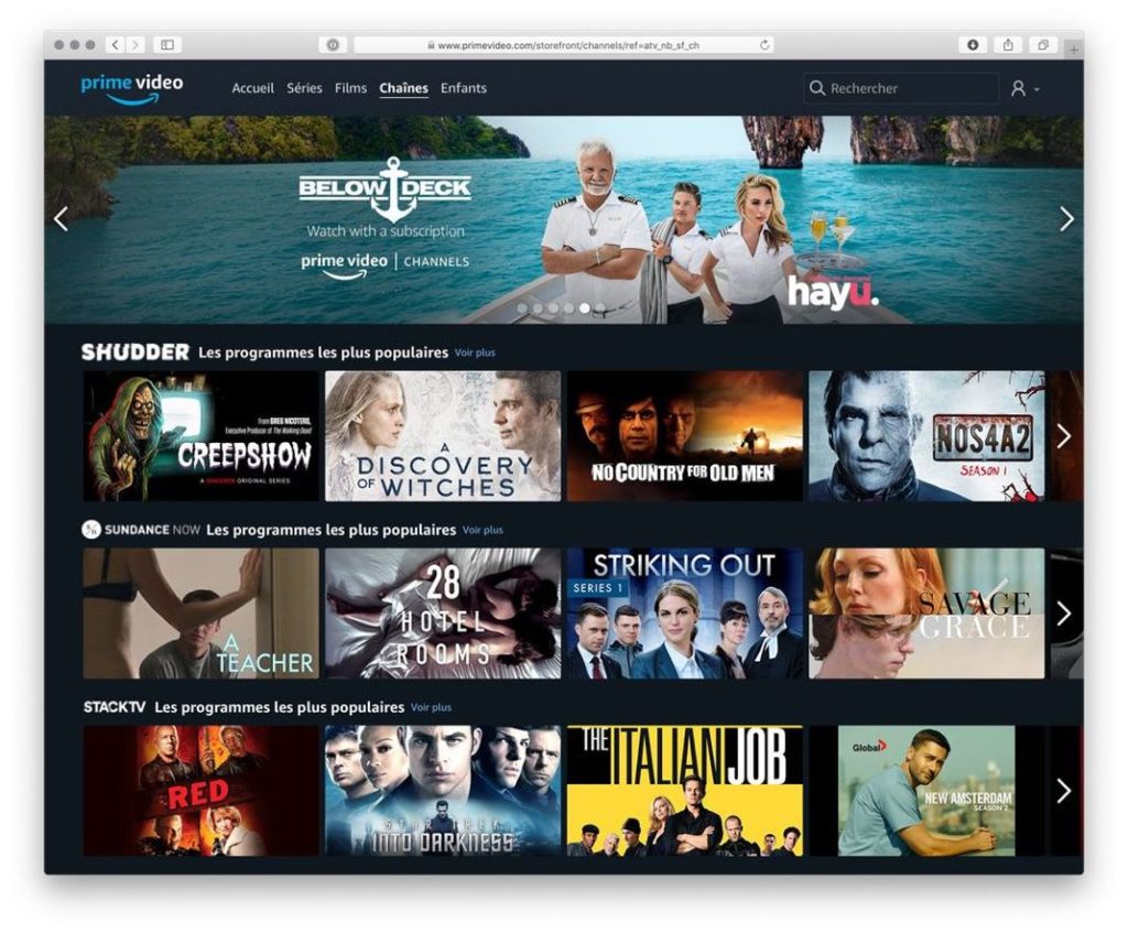 Amazon Channels les chaînes intégrées à Prime Video bientôt