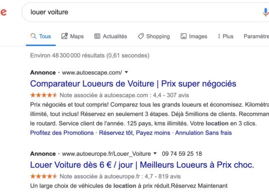 Google Recherche Publicite Simple Annonce