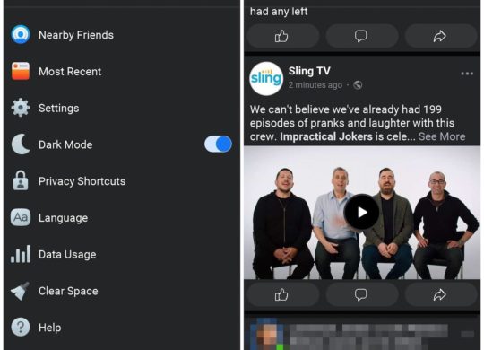 Facebook Lite Mode Sombre Application Android