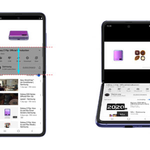 YouTube adapte son affichage au Galaxy Z Flip pliable