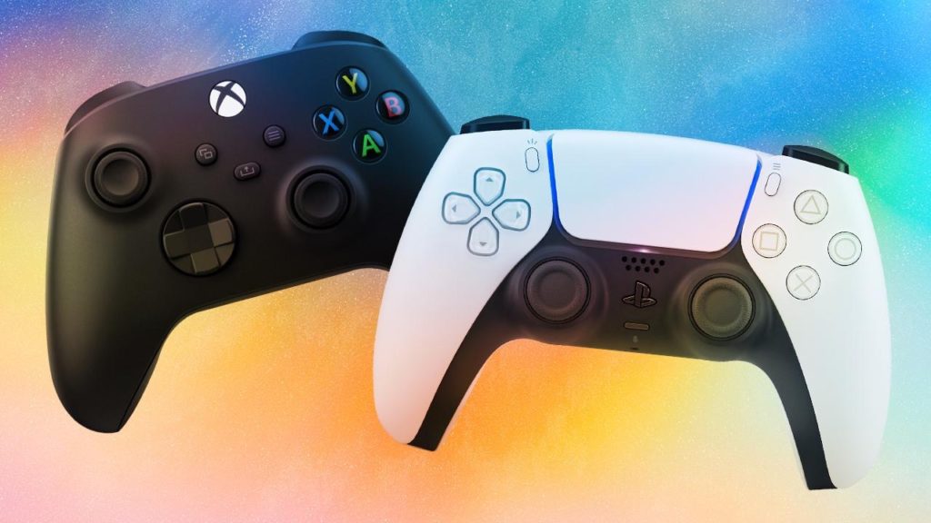 Manettes Xbox Series X et PlayStation 5 PS5
