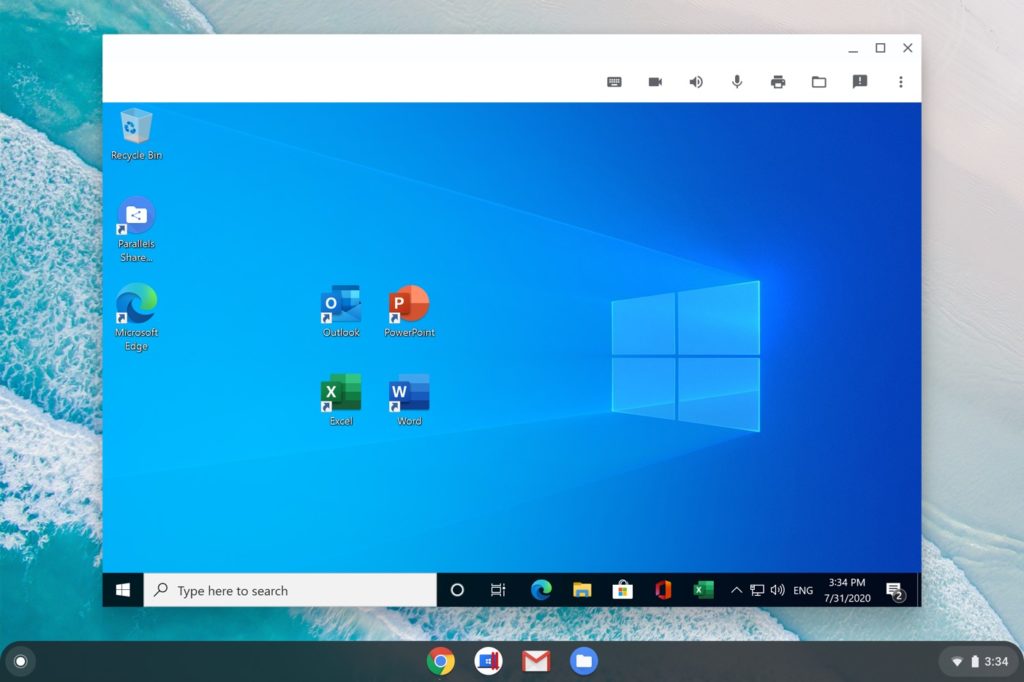 Chromebook Chrome OS Application Windows Parallels Desktop