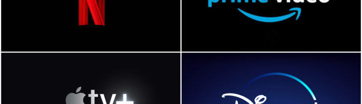 Netflix vs Amazon Prime Video vs Apple TV Plus vs Disney Plus Logos