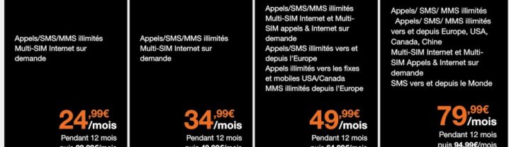 Prix forfaits 5G d'Orange