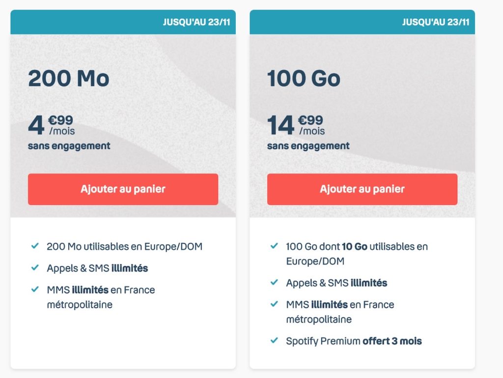 Promo Forfait Mobile Bouygues Telecom Novembre 2020