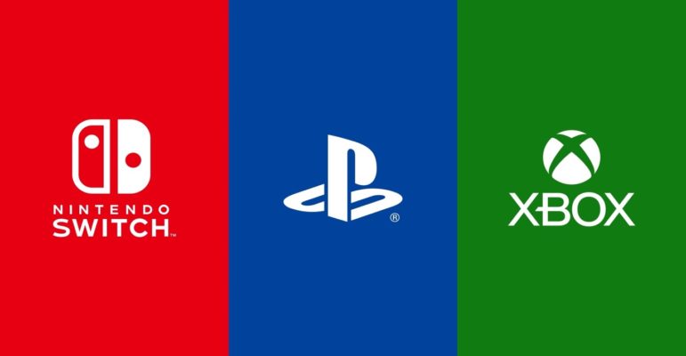 Nintendo Switch vs Sony PlayStation vs Microsoft Xbox Logos Nintendo Switch vs Sony PlayStation vs Microsoft Xbox Logos