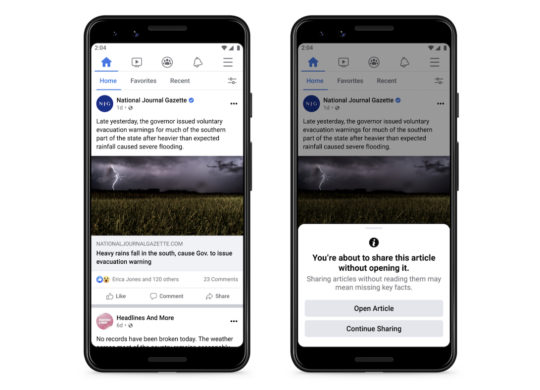 Facebook Pop-Up Partage Article Sans Lire