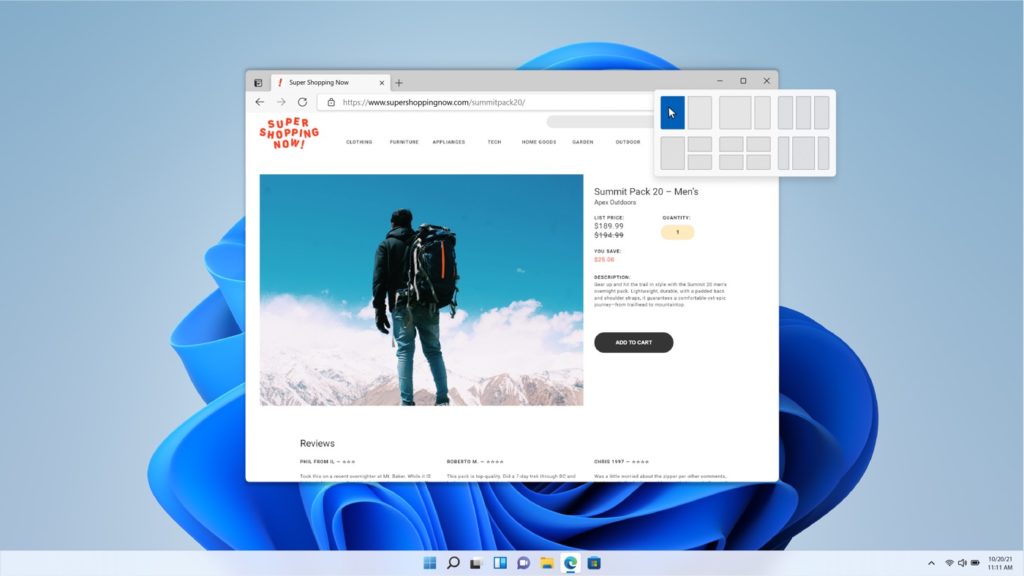 Windows 11 Ancrage de disposition