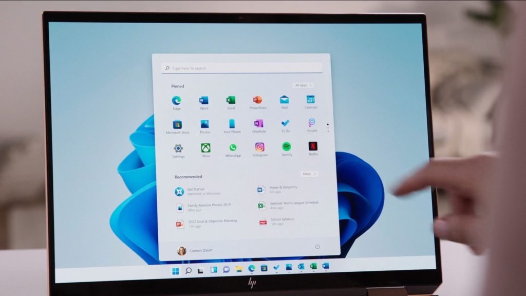 Windows 11 Verwenden des Touchscreens