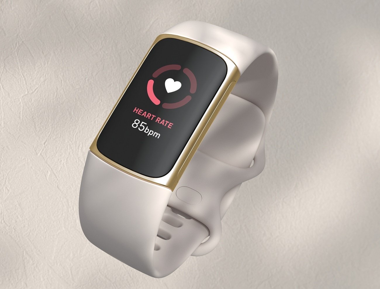 Fitbit Charge 5 – Tracker D’activité D’occasion – Blanc Lunaire/or Doux – Taille Petit
