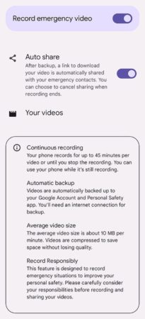 Google Pixel vidéo urgence