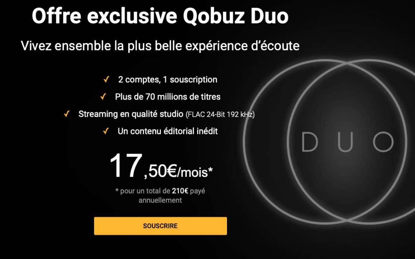 Qobuz dévoile une offre Duo à 17,50€/mois KultureGeek