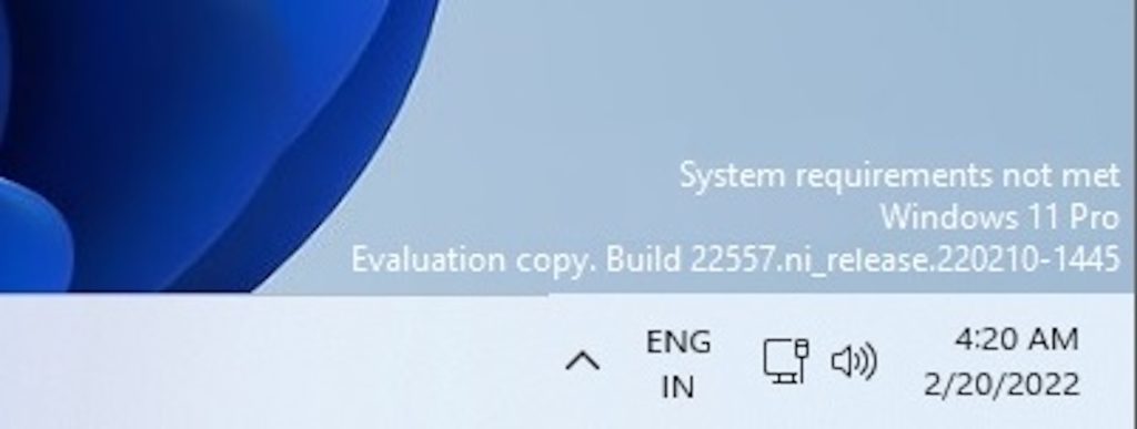 Filigrane Windows 11 PC Non Supporte