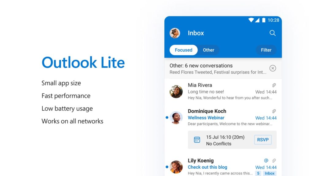 Outlook Lite Application Android