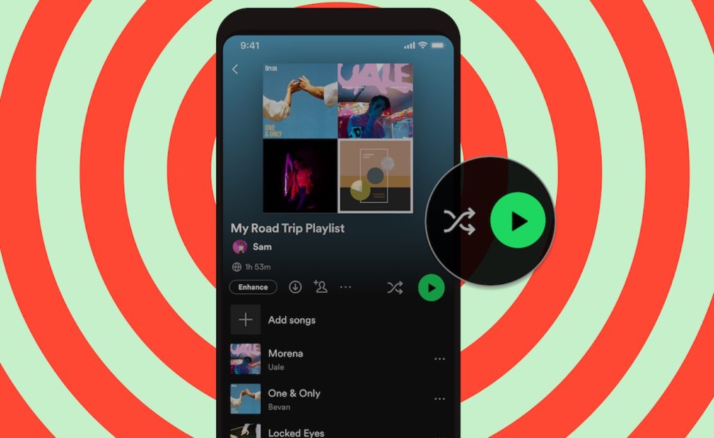 Spotify Boutons Separes Lecture Aleatoire