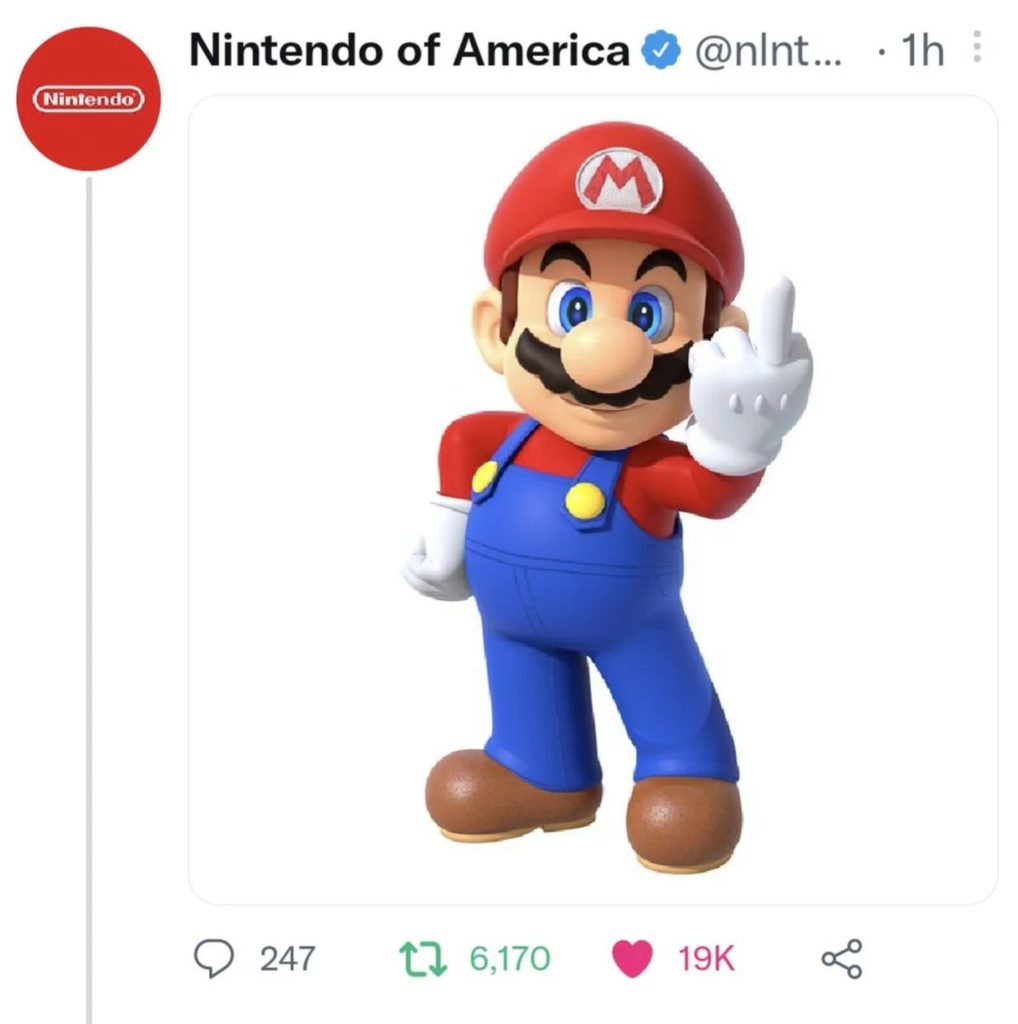 Faux compte Twitter Nintendo