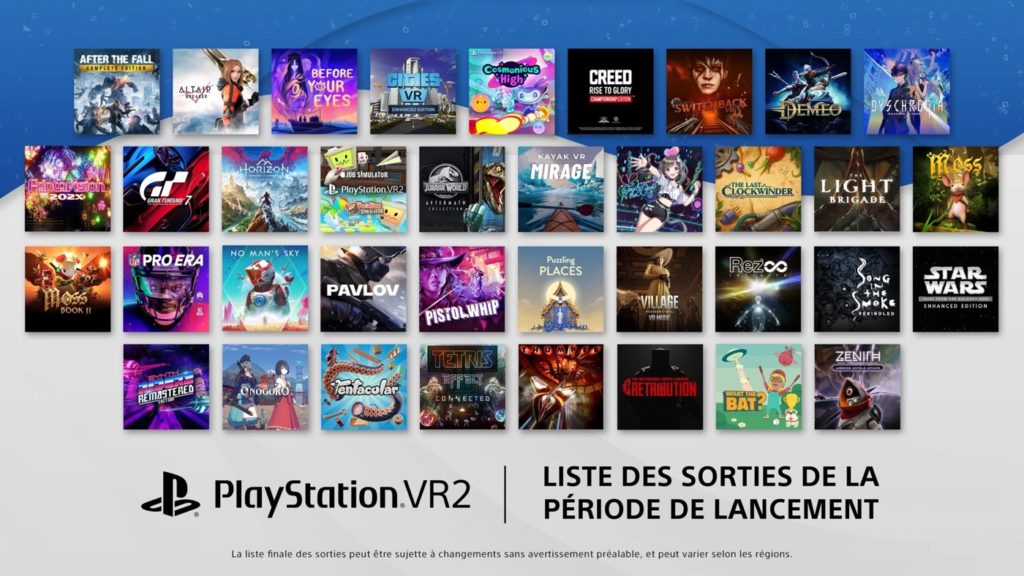 PlayStation VR2 Jeux Lancement