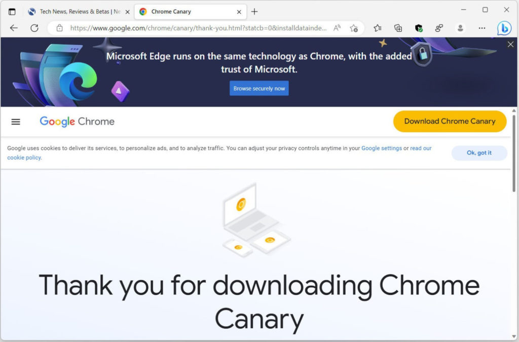 Microsoft Edge Pub Dans Chrome