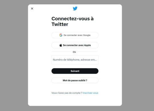 Twitter Fenetre Connexion