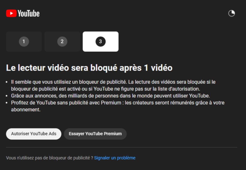 YouTube Blocage Bloqueur Publicites