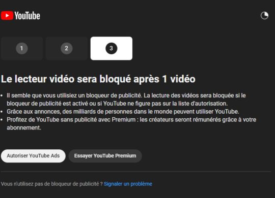 YouTube Blocage Bloqueur Publicites