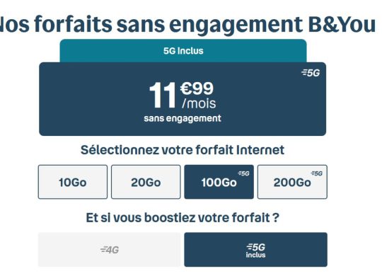 Promo Forfait 5G Bouygues Telecom 100 Go Fevrier 2024