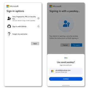 Image article Microsoft active les passkeys (clés d’accès) pour tous les comptes