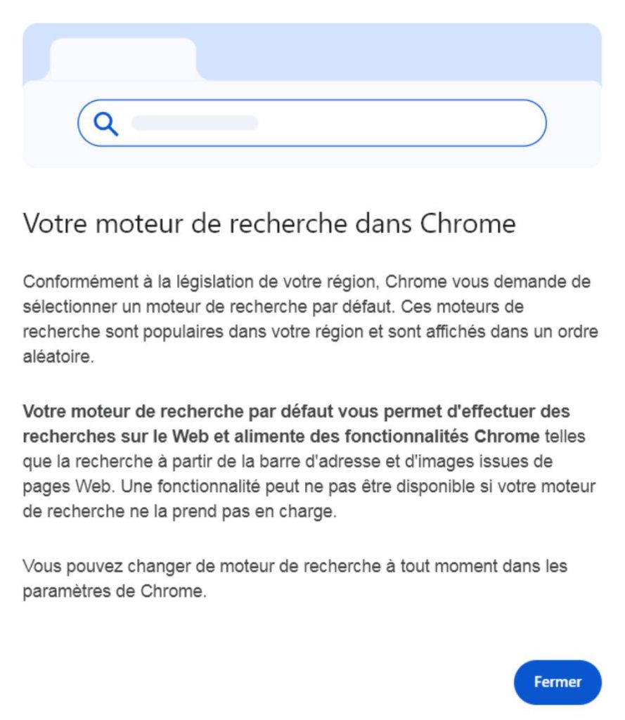 Choix navigateur Chrome