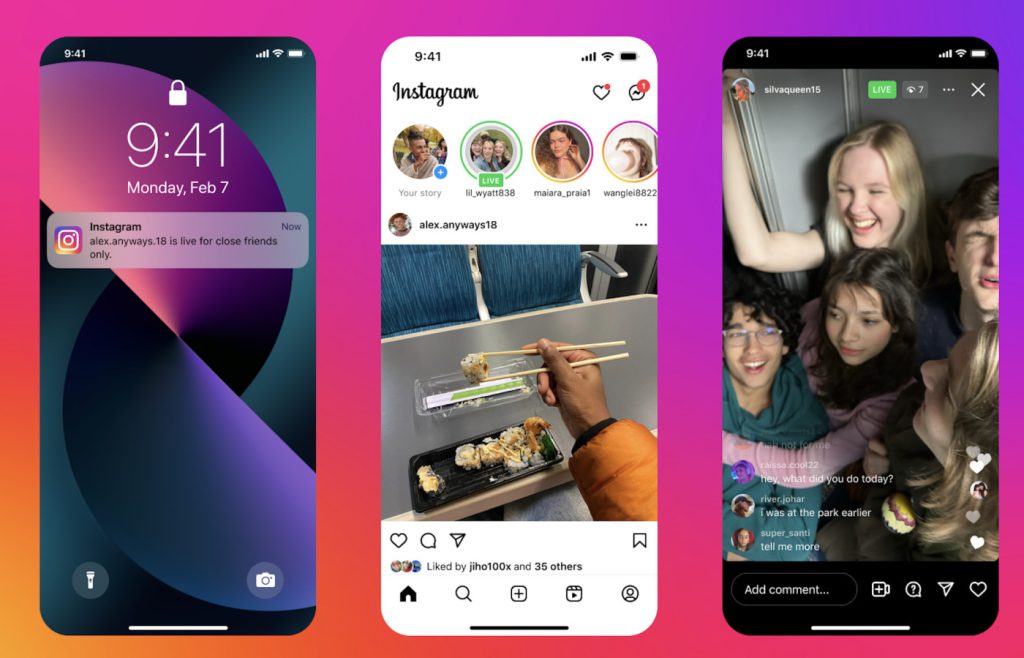 Instagram Live Direct Amis Proches