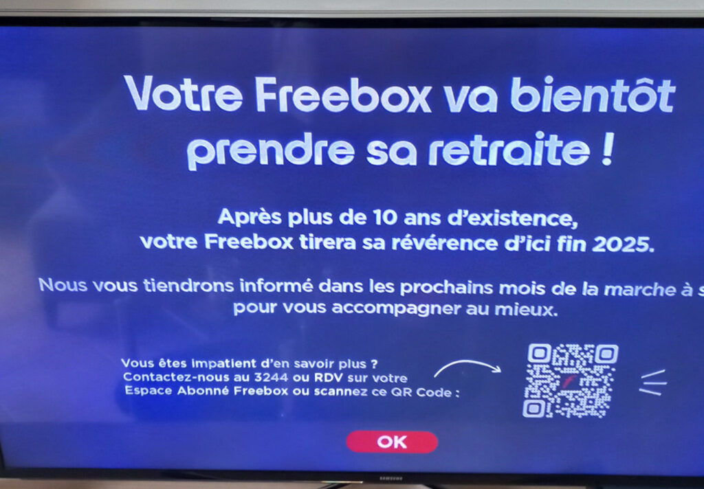 Arret Freebox Crystal