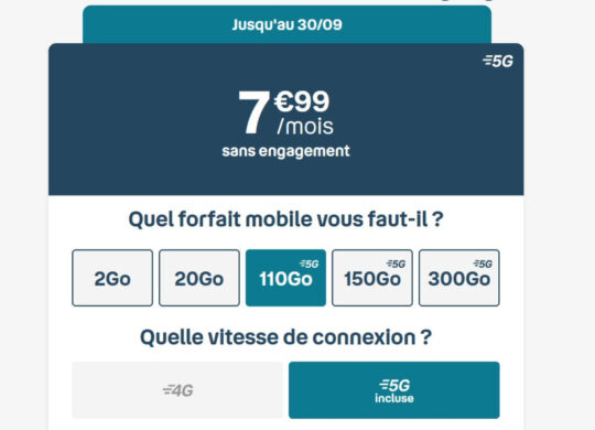 Bouygues Telecom Forfait 110 Go 5G Promo Septembre 2024