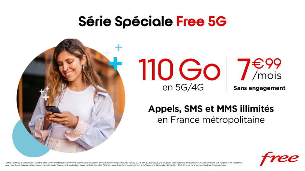 Free Mobile Forfait 110 Go 5G Promo