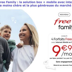 Image article Free Family : 9,99 euros/mois et par ligne, et l’internet mobile illimité