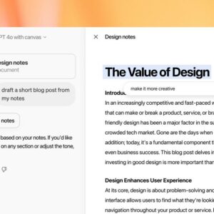 Image article OpenAI innove avec Canvas, un nouvel espace de travail pour ChatGPT