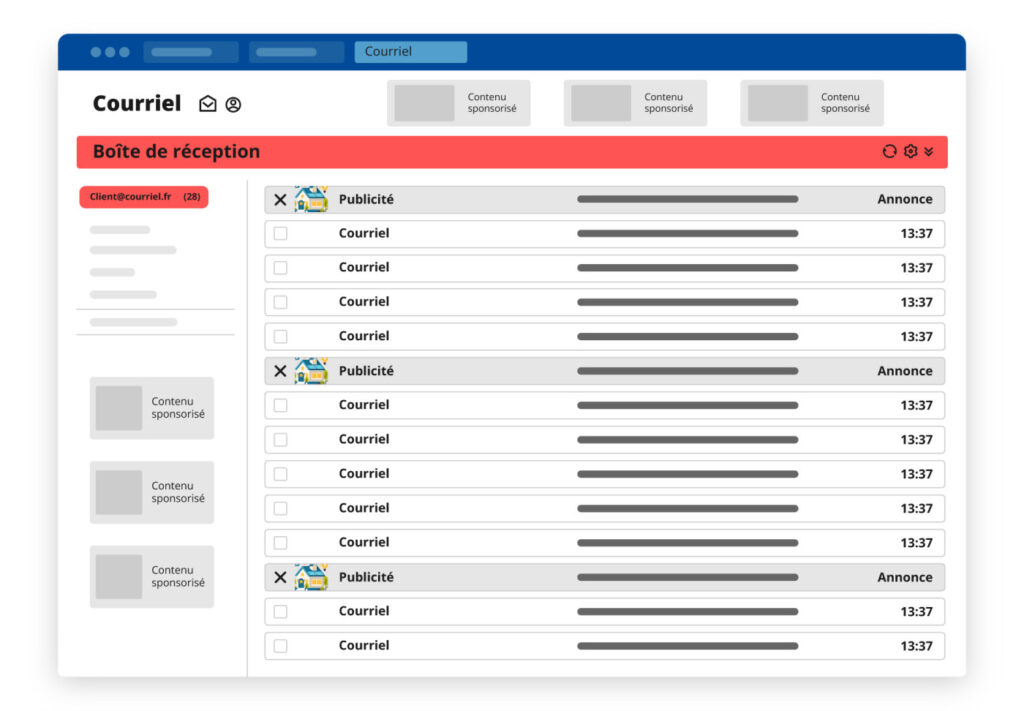 Boite de Reception Email Publicites