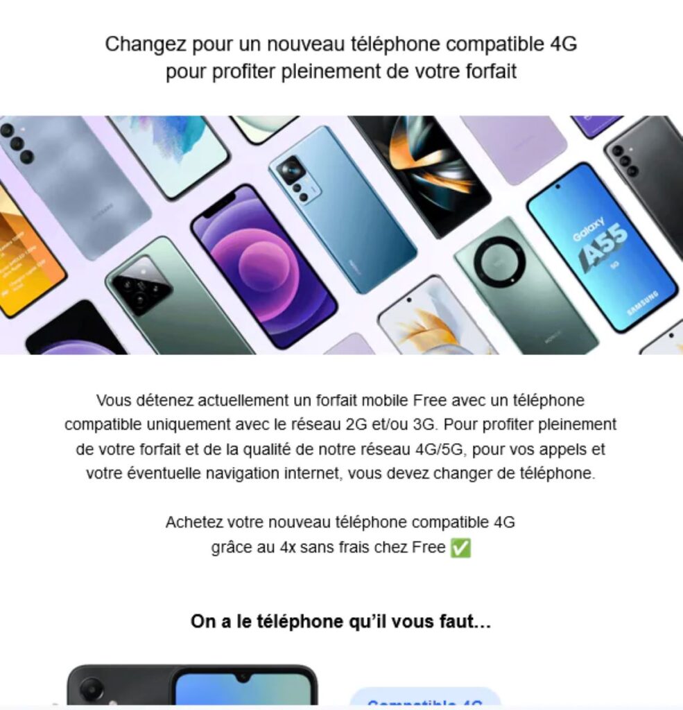 Free Mobile Clients 3G Vers Telephones 3G