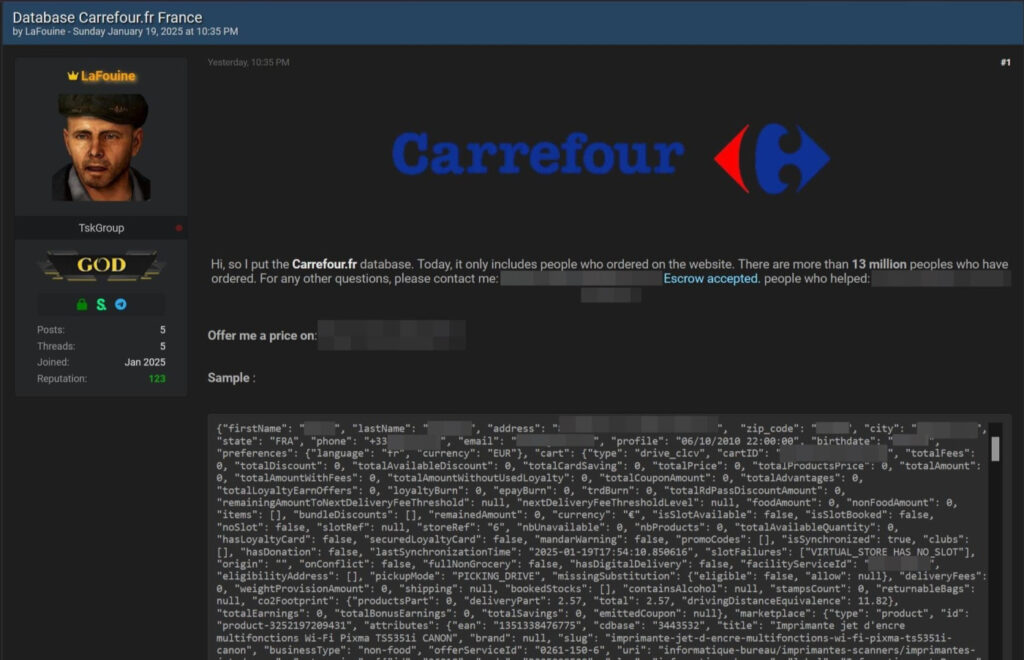 Piratage Carrefour Janvier 2025