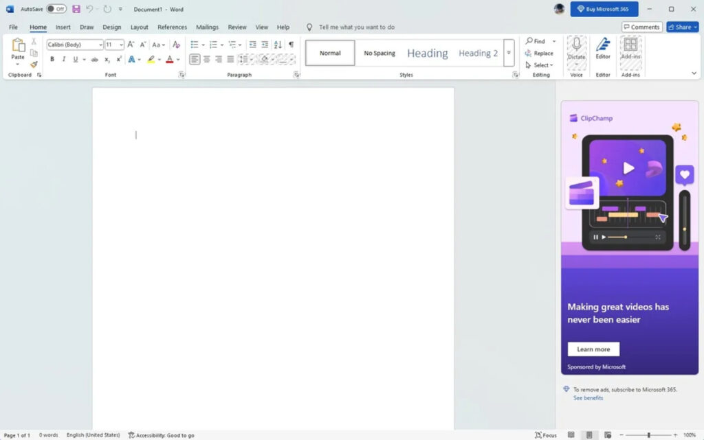 Microsoft Office Word Avec Publicites