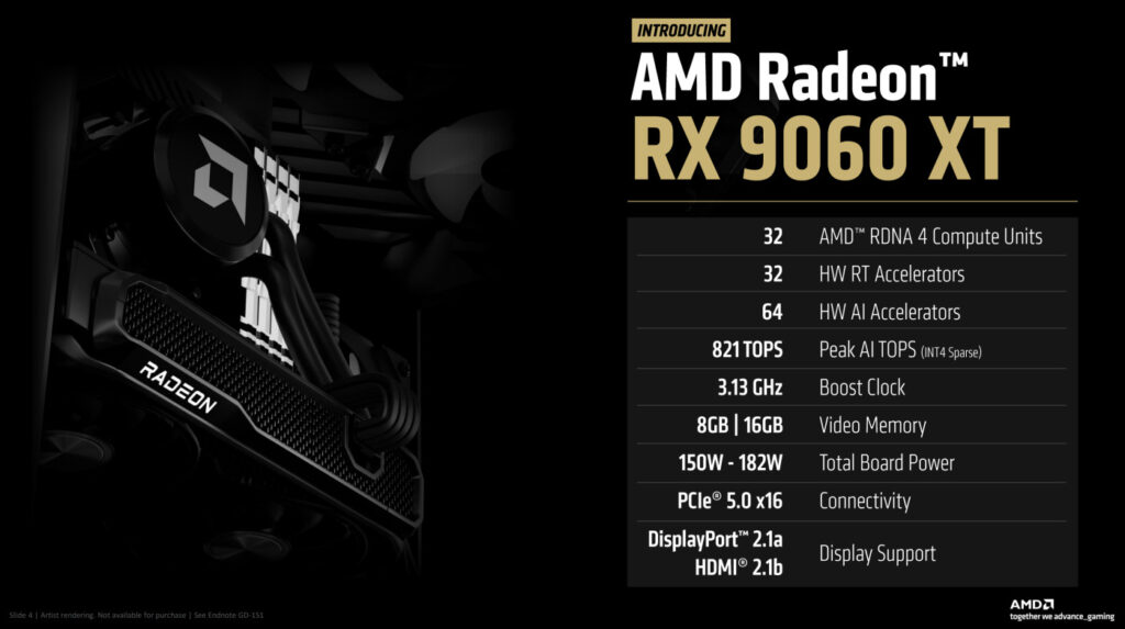AMD Radeon RX 9060 XT Carte Graphique GPU Characteristiques