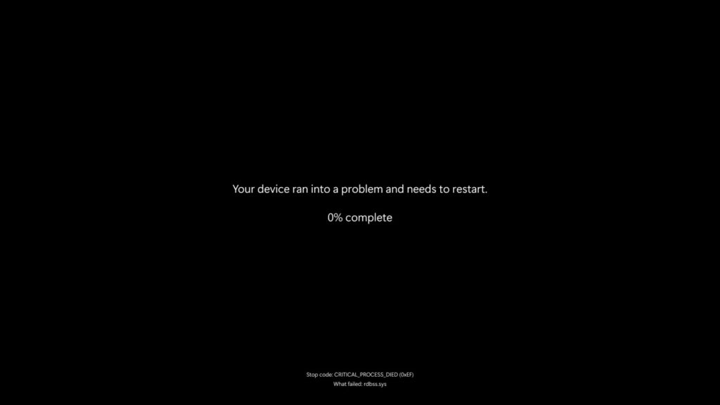 Ecran Noir De La Mort BSOD Windows 11