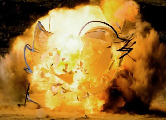Twitter logo explosion